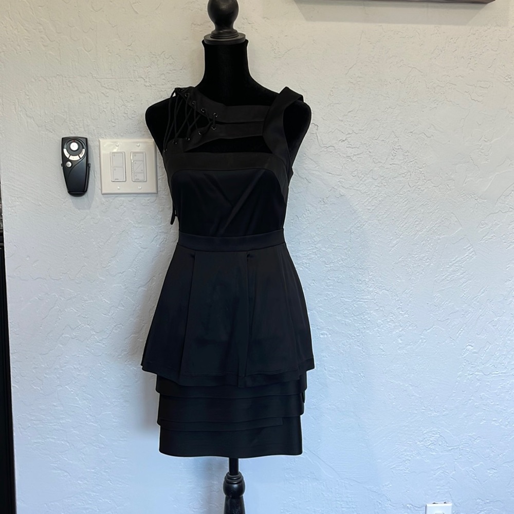 Bcbg Maxazria black peplum string dress